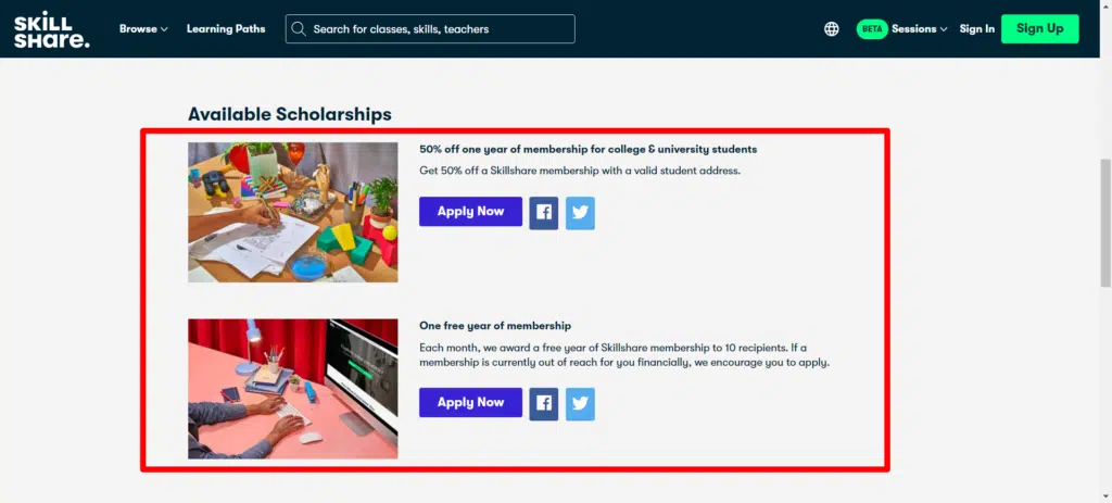 Scholarships-Skillshare